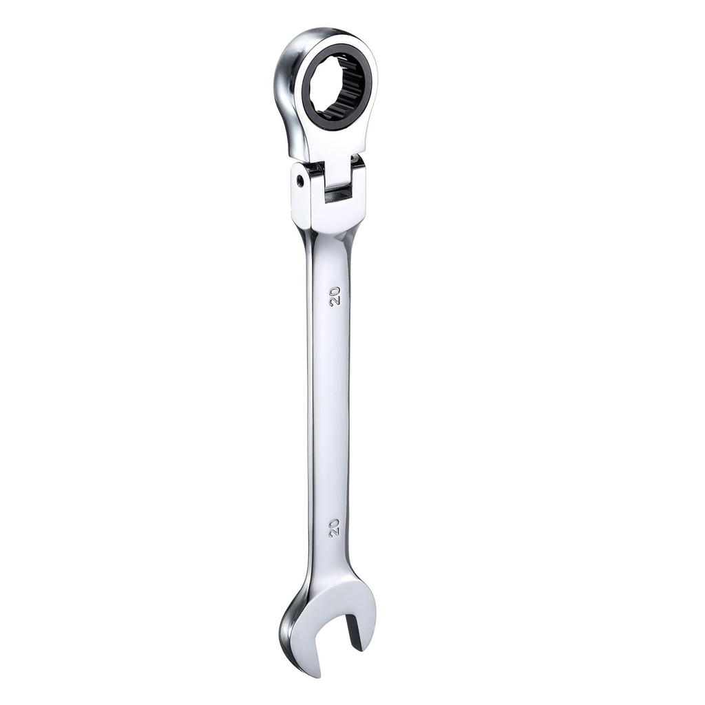 Uxcell 20mm Flex Head Ratchet Rotating Metric Ratchet Combination 72 Chrome Vanadium Ratchet for and Bolts Wrench, 180° Head, Wrench, Teeth, Steel,