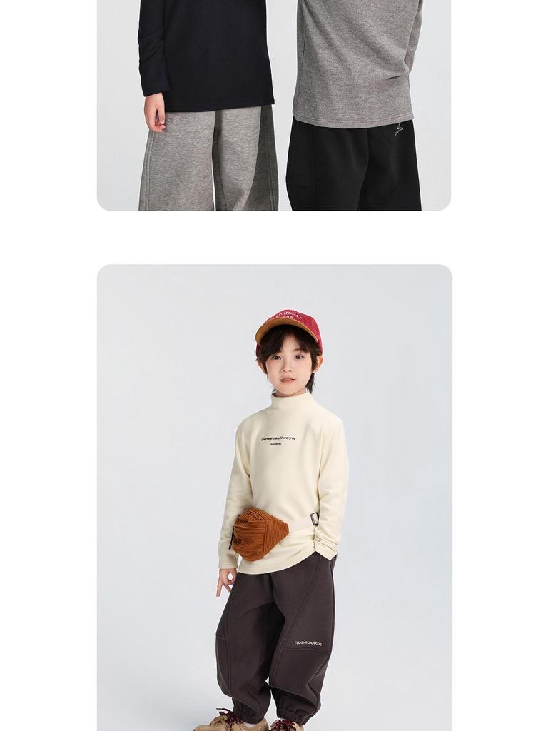 Fairy Tale Memory Chłopięca aksamitna warstwa bazowa 2025: Zimowy półwysoki dekolt dla dzieci średnich i dużych.