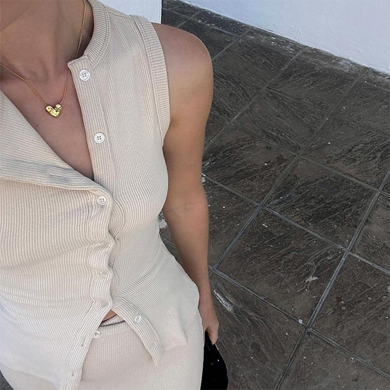 Elegant Maxi Skirt Two-piece Set Women's Sleeveless Knitted Deep O Neck Tops Slim Skirt Set 2025 Fashion Casual Skirt Sets