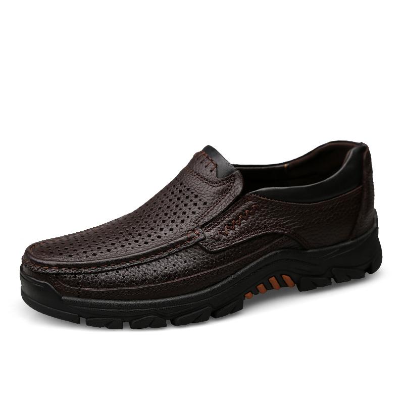 Fashion High Quality New Thick Soled Wear-resistant Men's Leather Casual Shoes Lace Up Oxford Shoes for Men's Outdoor Hiking Shoes