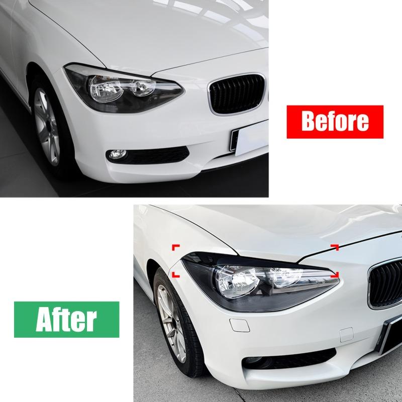 Für 2011-2014 BMW 1er F20 F21 Scheinwerfer-Augenbrauenleiste, Dekorative Aufkleber mit Carbonfaser-Textur, Zubehör zur Außenmodifikation am Auto
