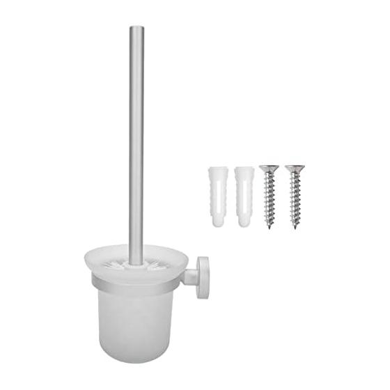 Toilet Cleaning Brush Holder Set Lightweight Convenient Household Cleaning Goods Bathroom Utensils Storage Space Aluminum Ceramic Construction Safe