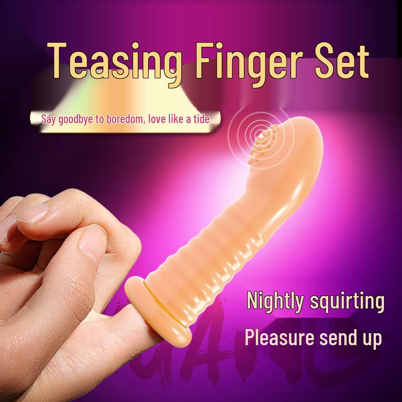 G-spot Vibrating Finger Sleeve for Men - Thumb Spike Massager, Adult Crystal Sleeve for Couples