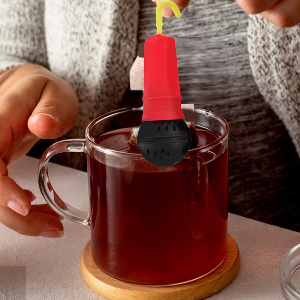 

Силиконовый фильтр для чая с микрофоном, шарик для заваривания чая, силиконовый точный фильтр, заварник для рассыпного чая, пищевой красный