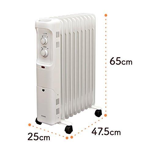 Iris Ohyama Heater Oil Heater 8 Tatami Wave Type 500W/700W/1200W Small Compact Temperature Adjustable Mechanical Cord Storage With Casters Feet Energy