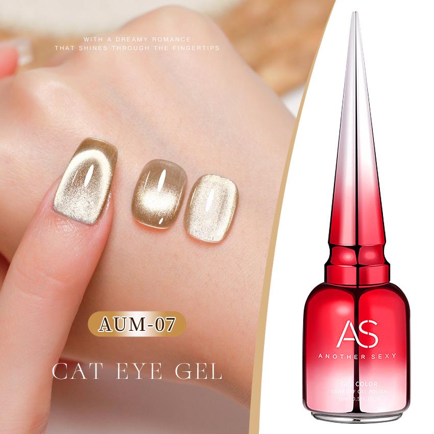 Champagne Cat Eye Gel Nail Polish - Whitening Manicure for Autumn/Winter