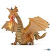 Figur Drache Gold mit Flamme