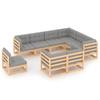 Day and Night - Day and Night Garden Furniture Set 9 Pieces and Cushions Solid Pine Wood