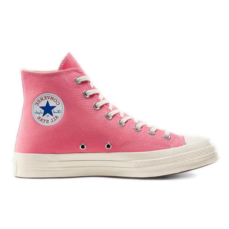 Converse Chuck 70 CDG PLAY x Converse Chuck Taylor All Star 1970s High Comfortable Casual Versatile High Top Canvas Unisex Pink