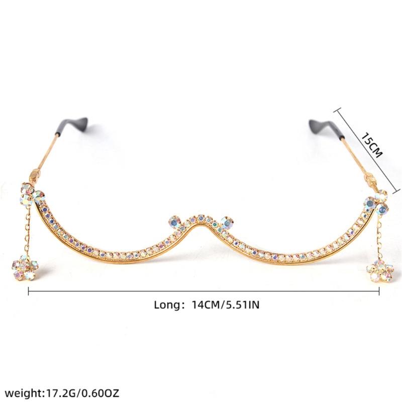 Contemporary Rhinestones Embellished Metal Eyeglass Frame Lightweight Design For Elegant Style And Practical Wear