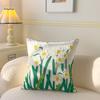 Spring Flower Embroidered Throw Pillowcase Cojines Canvas Towel Embroideried Sofa Square Cushion Cover Headboard Pillowcases