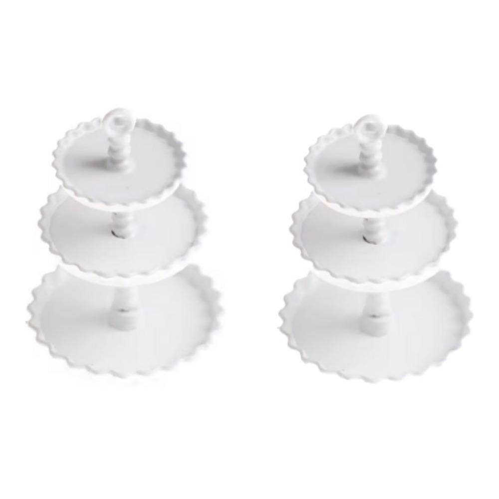Three-layer Mini Dessert Cake Stand Non-toxic Dollhouse Model Cake Stand Miniatures  Birthday Gift