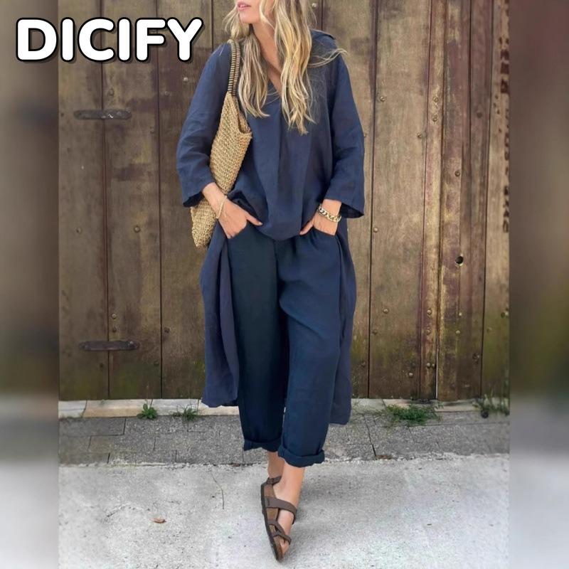 DICFY Women's Fashion Autumn Winter Casual Long Sleeve Pants Suits