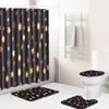 Fashion Textured Bathroom Shower Curtain Floor Mat Toilet Cover Foot Mat Four-Piece Pattern Size