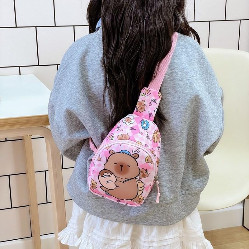 Printing Capybara Children Crossbody Bag Cartoon Casual Outdoor Bag Shoulder
