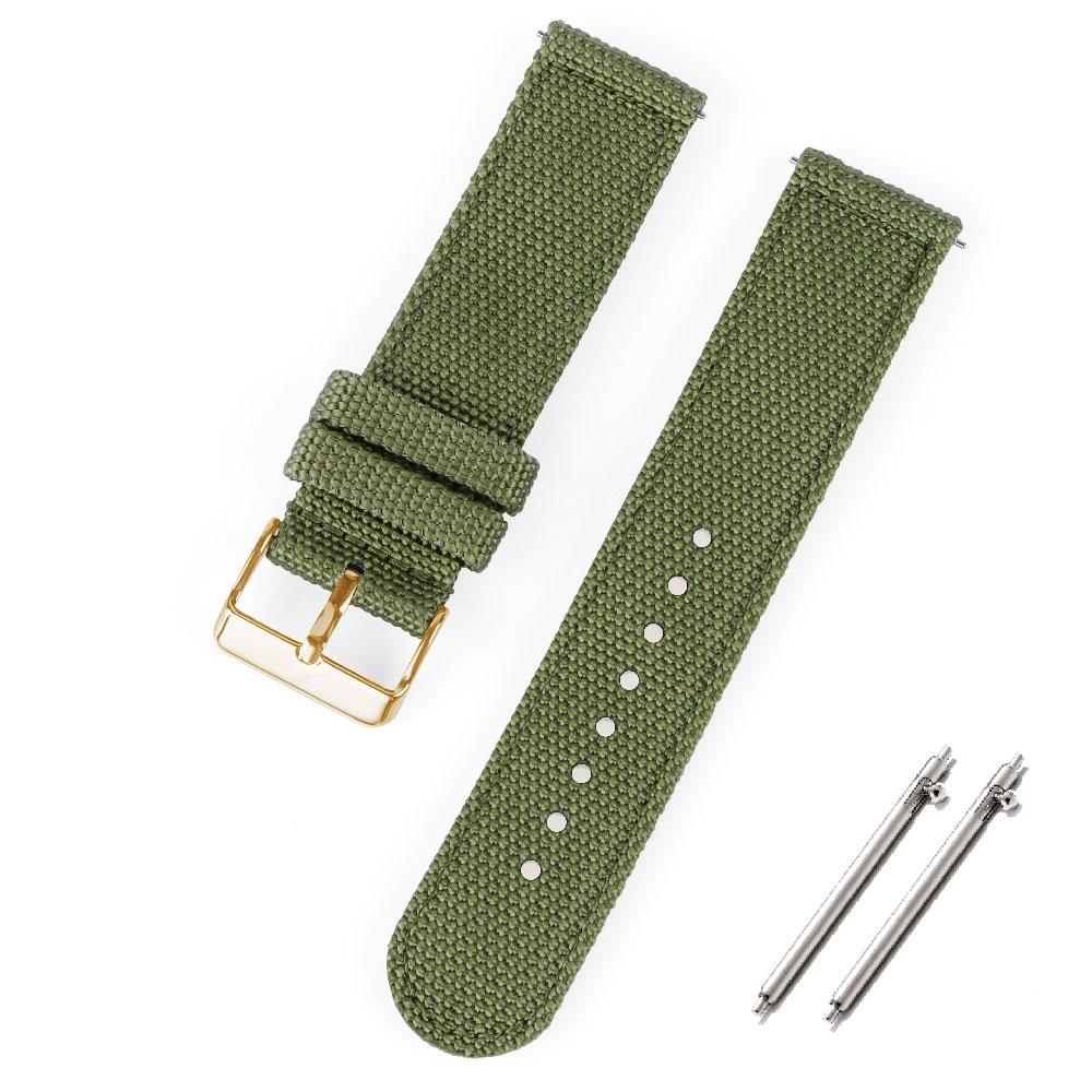 Nylon Canvas Quick Release Watch Band 20mm 22mm Replacement Watch Straps for Military Woven Fabric Wrist Band Ribbed Bracelet