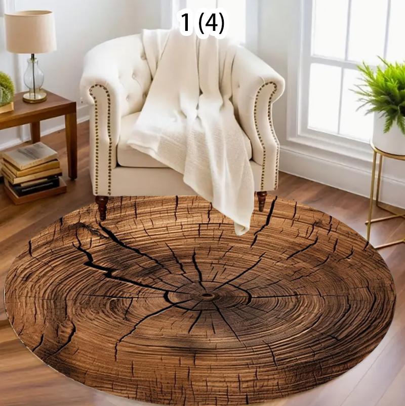 

Creative Carpet Mat Rug Home Decoration Wood Log Stump Pattern Floor Rug Living Room Bedroom Natural Style Rugs for Bedroom 100cm