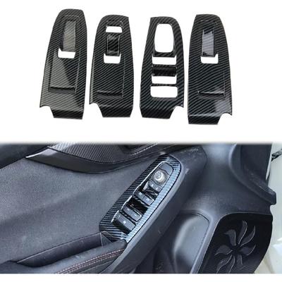 Kohlefaser-Stil Innenraum Fensterheber Schalter Panel Abdeckung Verkleidungen Zubehör für 2018-2023 Subaru Crosstrek, 2017-2023 Impreza, 2022-2025 WRX