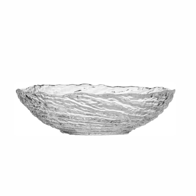 Crystal Glass Bowl Hammered Texture Modern Tableware Salad Fruit Dessert Snack Bowl