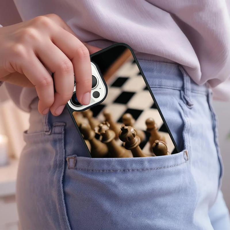 Chequered Chess Pattern Phone Case For iPhone 17 Air 15 16e 14 13 Pro Max Coque 12 11 Pro Max PLUS Cover