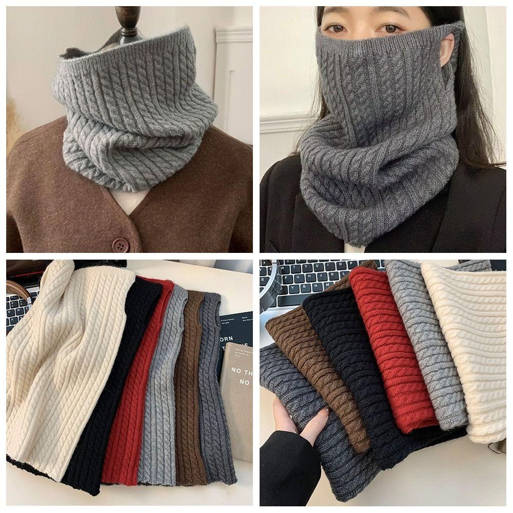 Korean Style Knitted Scarf Solid Color Pullover Wool Bib Retro Turtleneck Fake Collar Student