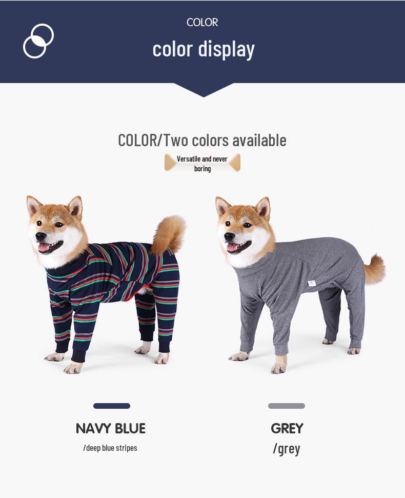 Autumn Full-Coverage Four-Legged Dog Suit: High-Elastic, Anti-Lick, Anti-Mosquito Homewear for Large Dogs