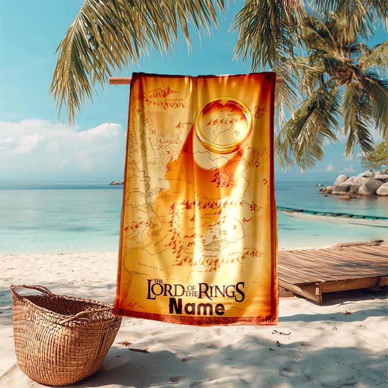Personalized customized proof beach towel with The Fellowship of the Ring pattern - soft, absorbent,quick-drying,perfect swimming,camping&bathing