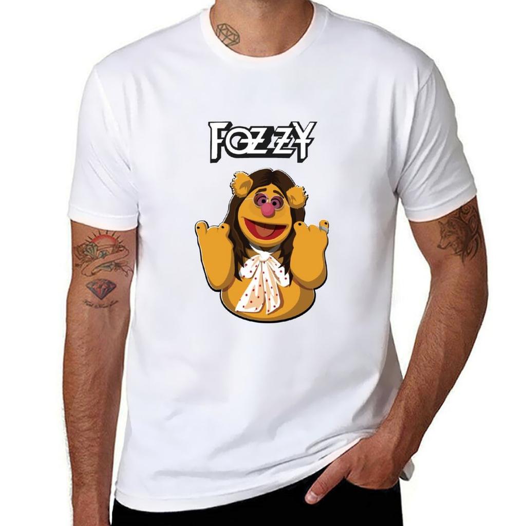 Fozzy Fozzie Muppet as Rockstar TShirt Work Daily Short Sleeve Top