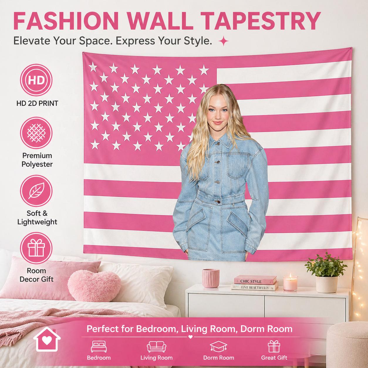Textilien Unisex Pink British Singer Freya S-Skye Aesthetic Tapestry Girl Power Wall Hanging Flat Print Decor For Bedroom Living Room Dorm Party