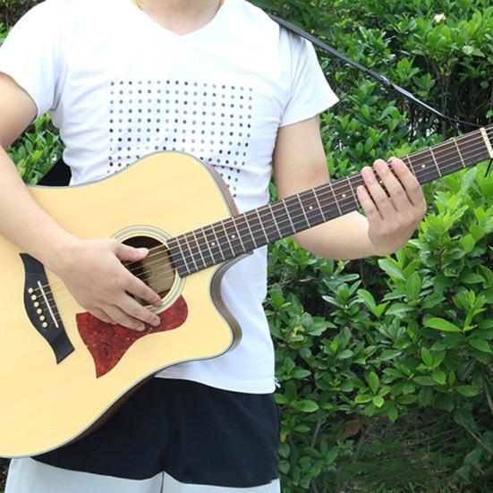 Cotton Adjustable Faux Leather Ends Acoustic Electric Guitar Bass Sling Strap