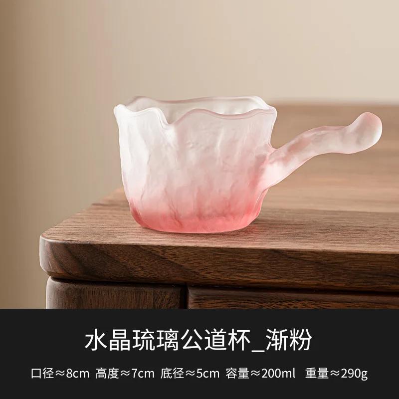 

Crystal Glass Side Handle Teapot Teas Dispenser Kung Fu Tea Set Teapot Teacup Tea Brewing Utensils Afternoon Teas Teaware Sets розовый