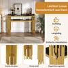 Console Table Two-tier Open Shelves, Small Narrow Sofa Table Living Room, Entrance, Hallway, Stable Metal Frame, 124cm, Black & Gold