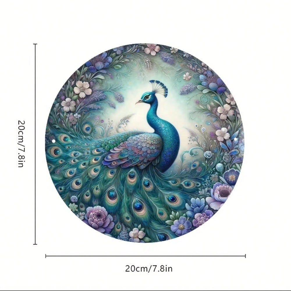 Vintage Peacock Metal Wall Art for Home Decor Cafe Hotel 20x20