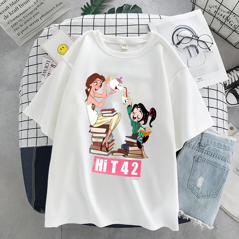 Princess Party Printed Cartoon Cute and Fun Short Sleeve Ladies Tops Cute Tshirts for Summer in The 90s T Shirt