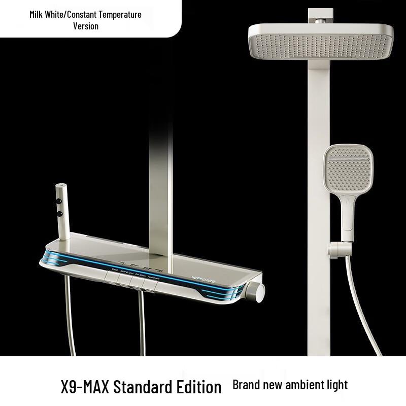TLXT Thermostatic Shower System with Ambient Light and Storage Shelf