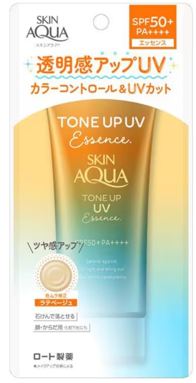 

Skin Aqua Tone Up UV Essence Latte Beige x 1 Увеличивает Можно удалить с Для лица и тела работает как база для макияжа. блеск. мыло! (также база)
