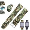 20/22/24mm Blau/Grün/Grau Armeecamo Uhrenarmband Sport Silikon Gummi Armband