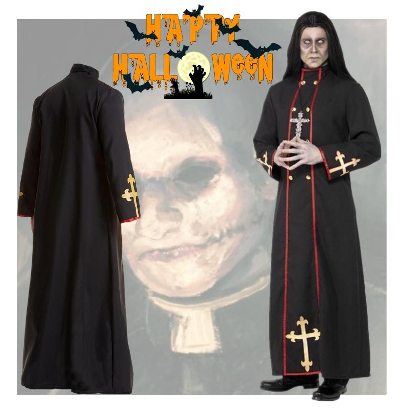 Robe Medieval Priest Cosplay Costume Party Halloween Roleplay Outfit Events