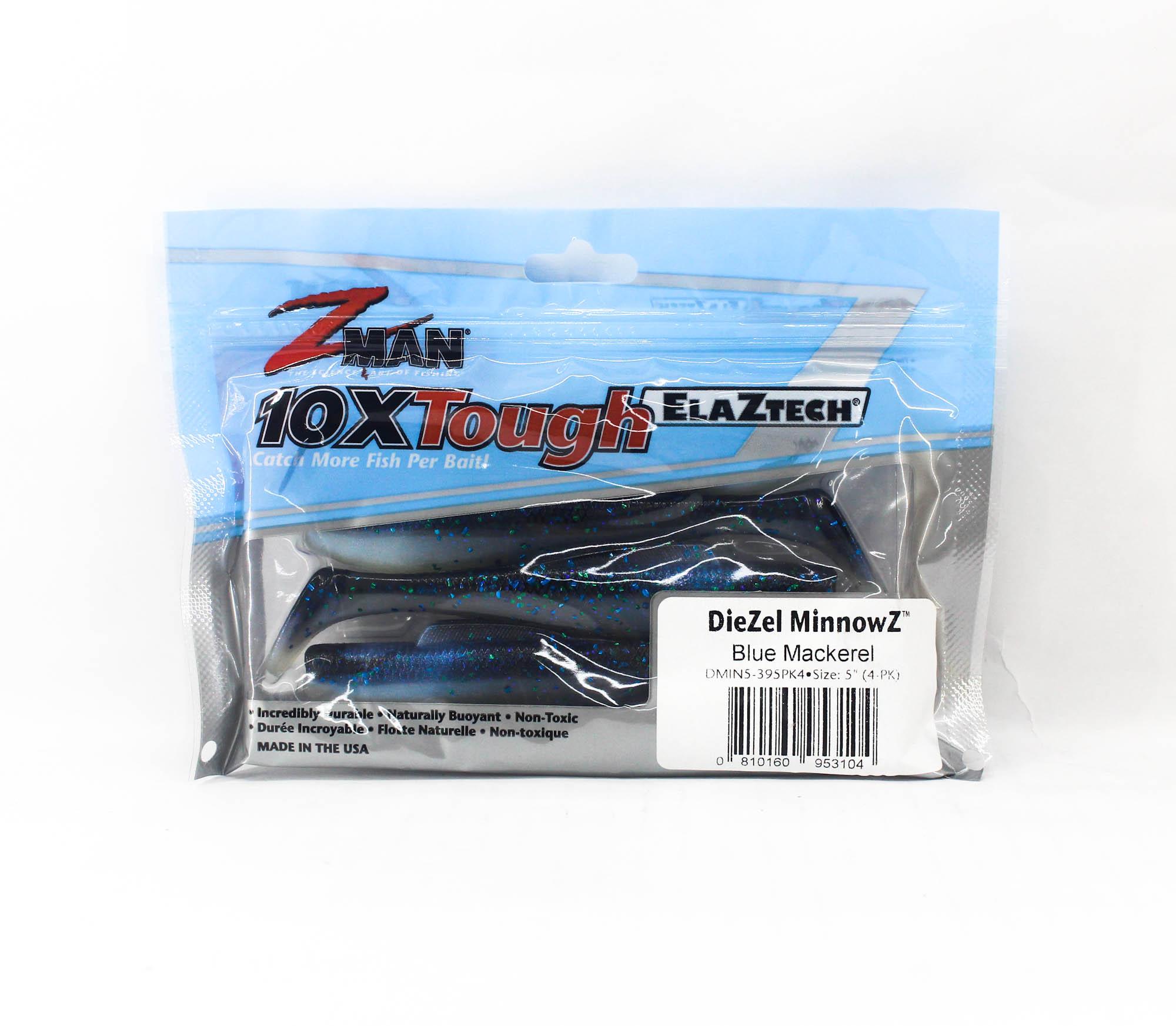 Zman Soft Lure Diezel MinnowZ 5 Inch 4/Pack Blue Mackerel (3104)
