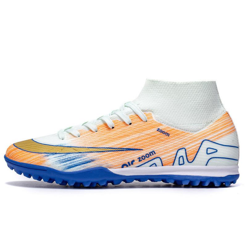 New seamless fly-woven high-top football shoes men's and women's long broken nails competition training shoes outdoor sports shoes