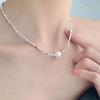 French Vintage-Inspired Pearl & Silver Necklace: Elegant, Versatile, High-Class Design