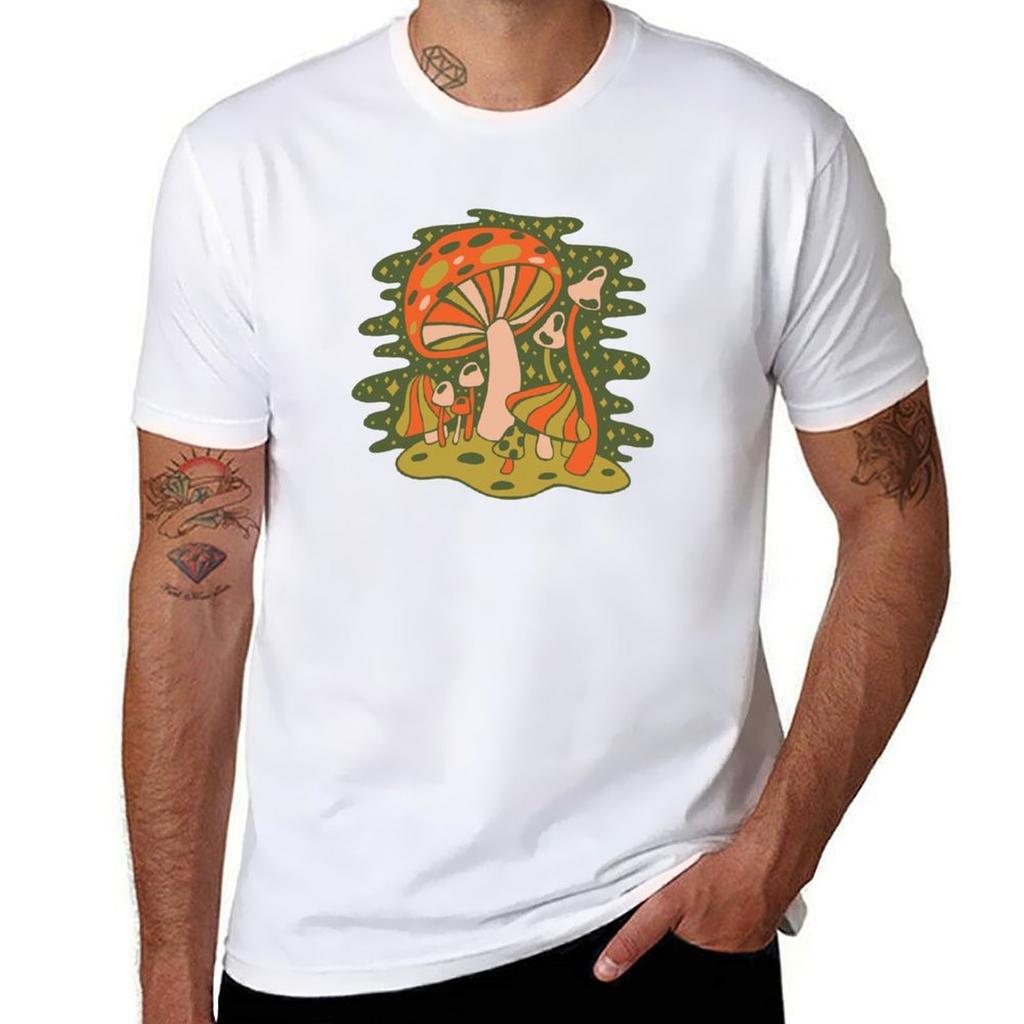 Forest of Mushrooms TShirt Worker Basic Short Sleeve Tee