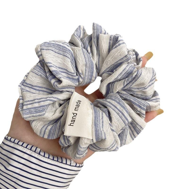 Refreshing Striped Hair Band, Niche Japanese And Korean Ins Blogger With The Same Large Intestine Hair Band, Fashionable Commuter Atmosphere, Hair