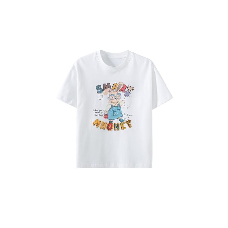 Heini Mumu Girl s Casual Loose Short-Sleeved Printed T-Shirt 130