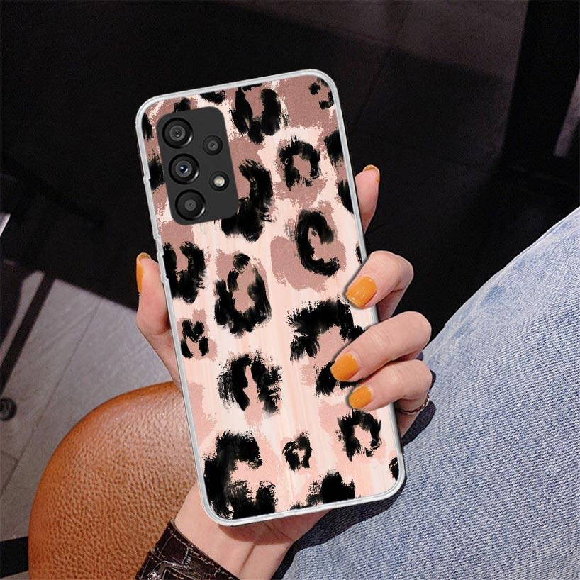 Leopard Print Phnoe Case for Samsung Galaxy A17 A37 A57 A16 A26 A36 A56 A15 A14 A13 A55 A54 A53 A35 A34 A33 A25 A24 A23 A52 Gala