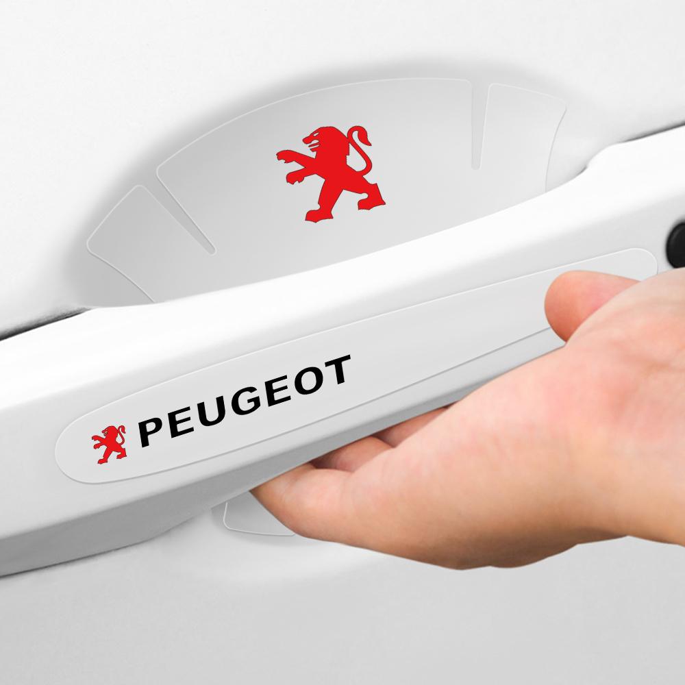 2026 Heißer Autoaufkleber 4/8 Stück Autotürgriff Handgelenk Transparente Schutzfolie Kratzfester Aufkleber für Peugeot 207 3008 206 208