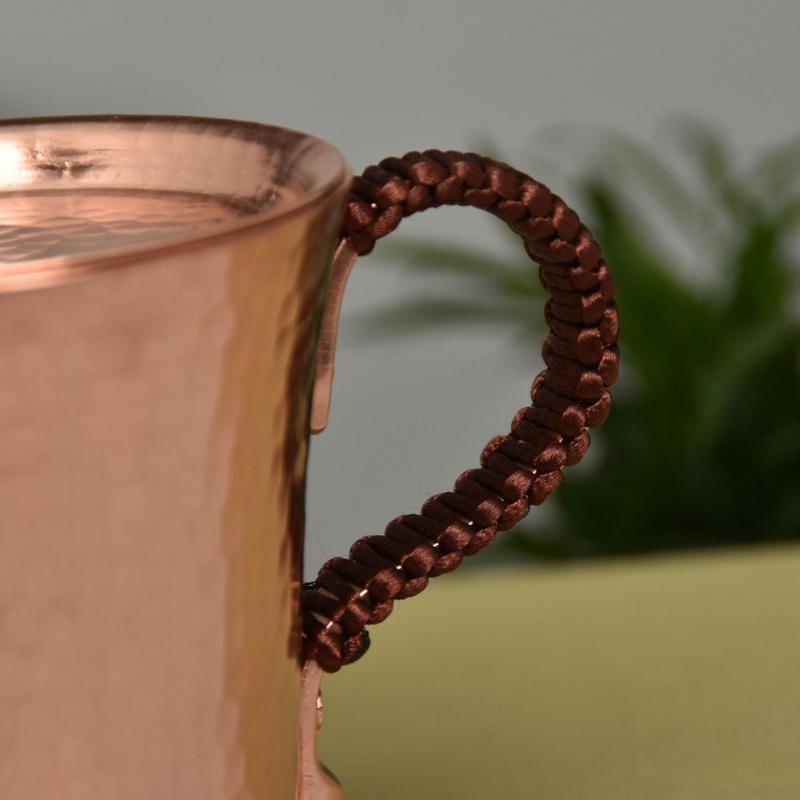 Tazza Moscow Mule in Rame Martellato da 350ml, Tazza da Birra, Tazza da Caffè in Rame Puro con Coperchio