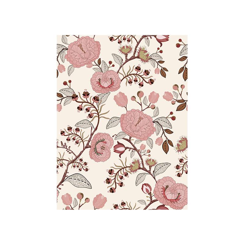 Vintage Pink Floral Peel and Stick Wallpaper Self Adhesive Wallpaper Removable Contact Paper Stick on Wall Paper for Kitchen