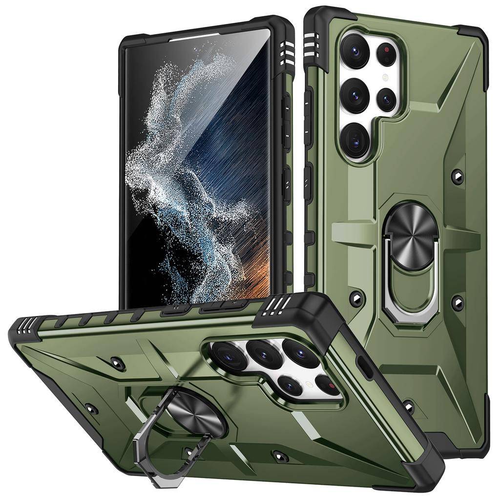 For Samsung Galaxy S25 Ultra Case PC+ TPU Anti-Drop Phone Cover with Ring Kickstand