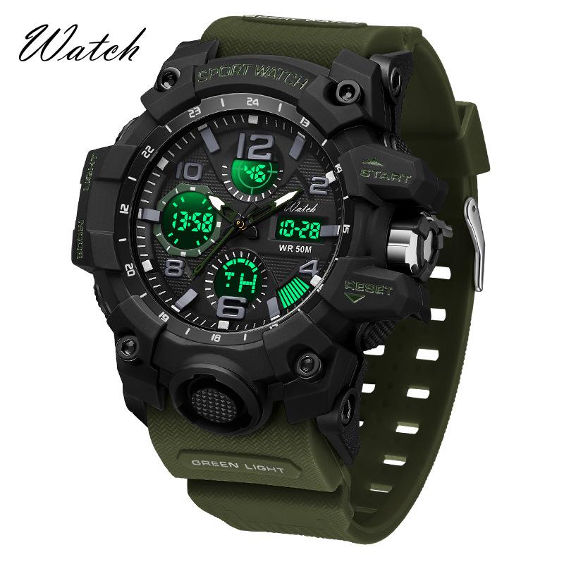 Men's Multi-Functional Waterproof Dual Display Outdoor Sports Watch for Mountaineering and Running